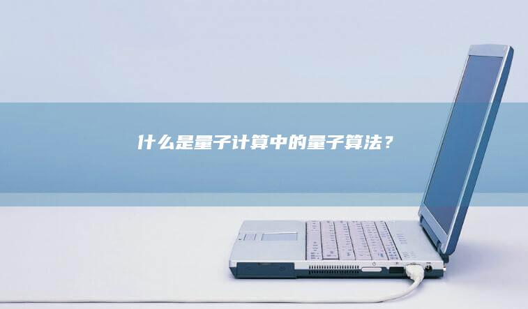 什么是量子计算中的量子算法？